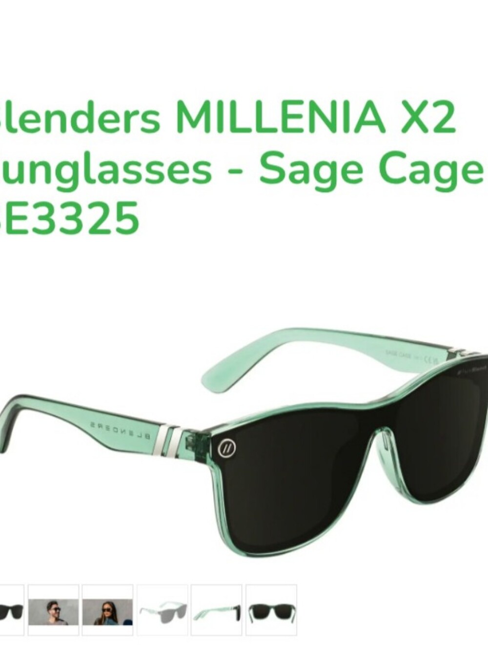 Blenders Millenia X2 Unisex Sunglasses Sage Cage BE3325